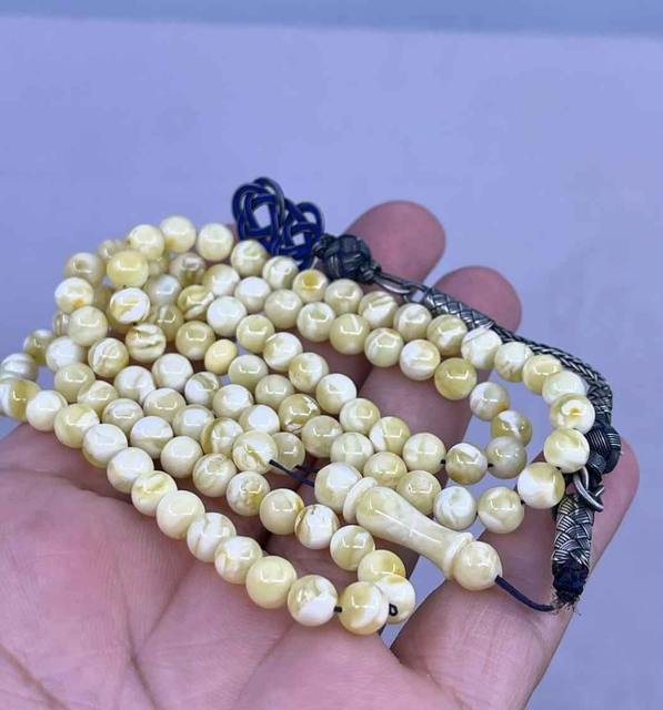 Handmade 10mm Resin Amber Crystal Muslim Prayer Beads Islamic Tasbih Custom Logo Eco-Friendly Gift
