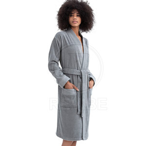 Peignoir Élégant et Confortable pour Femme en Polaire Douce, Idéal pour la Détente Quotidienne à la Maison, Qualité Supérieure, Printemps Été Automne, 100% Coton - Product Image 2