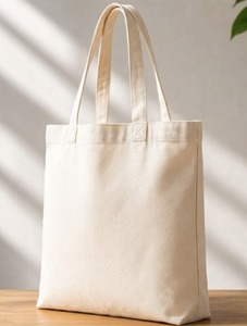 Minimalist Leaf Print Cotton Canvas <b>Tote</b> <b>Bag</b> Eco Friendly Cream Large Capacity Women <b>Navy</b> Shoulder Handbag Reusable - Product Image 6