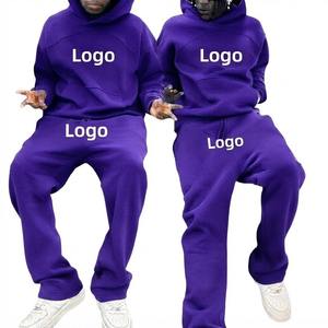 Custom Heavyweight <b>Fleece</b> Hoodie Tracksuit Men <b>Women</b> Oversized Pullover Hoodie <b>Jogger</b> Sweatpants Set OEM Manufacturer - Product Image 1