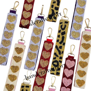 Llavero de pulsera personalizado hecho a mano, ecológico, con cuentas y lentejuelas bordadas, para Mamá, Maestra, Día de Juego, Howdy, correa para llaves y bolso - Product Image 4