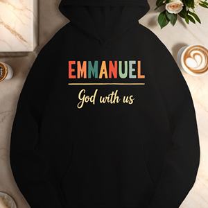 Sudadera Casual para Mujer Emmanuel God With Us, 100% Poliéster, Tejida, Manga Larga, Sudadera de Invierno - Product Image 5