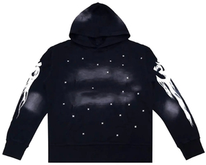 Boxy Fit Streetwear High-end Custom Men's Heavyweight Knitted Cotton DTG Print Graphic <b>Zip</b>-Up Rhinestone Hoodie - Product Image 5