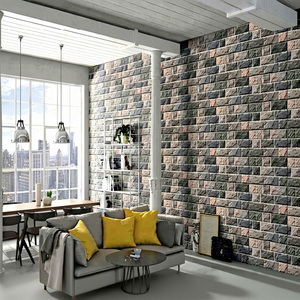 กระเบื้องบุผนังลายอิฐสไตล์อินดัสเทรียล สีเทาด้าน ขนาด 300x300 มม. 300x600 มม. หนา 9 มม. แบบเจาะรู สำหรับตกแต่งภายในห้องนั่งเล่น - Product Image 1