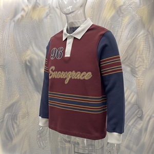 เสื้อฟุตบอลแขนสั้นลายทาง SNOWGRACE คอวี ปักโลโก้ ยูนิเซ็กส์ ผู้ใหญ่ ใส่สบาย ระบายอากาศได้ดี ผ้าโพลีเอสเตอร์ ทรงหลวม - Product Image 4