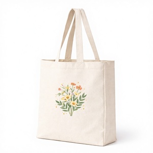 Eco Friendly Cotton <b>Canvas</b> Tote Bag 15x16x4 Inch Reusable Shopping Bag With Gusset Sustainable Office And Daily Use - Product Image 1