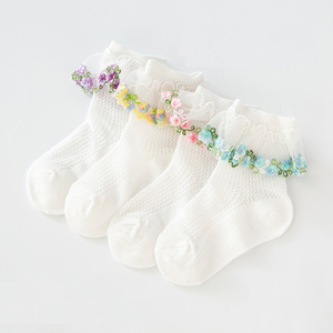 Calcetines de Verano para Niñas, Bonitos y Ligeros, con Borde de Encaje, Transpirables, de Punto Abierto - Product Image 2