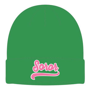 Gorro de Punto Verde para Mujer, Estilo Casual y Elegante, para Hermandades Universitarias, Color Rosa y Verde - Product Image 5