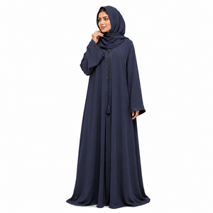 Grace Flow Abaya Moonlight Satin Abaya Pearl Line Abaya Noura Layered Abaya Modern Farasha Abaya - Product Image 3