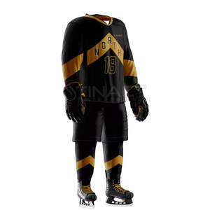 Uniforme de Hockey sur Glace pour Hommes de Qualité Supérieure Tissu en Polyester Respirant Coupe Confortable Design Personnalisé Logo Personnalisé pour Sports d'Équipe - Product Image 3