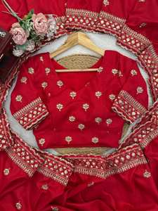 TENNECY Embellished Fendy Silk Designer <b>Saree</b> with Beds <b>for</b> <b>Women</b>-Reversible Stretchable Party Wear All Seasons - Product Image 6