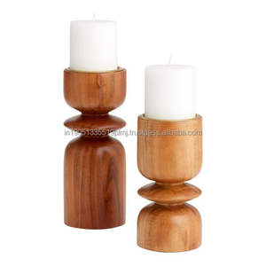 ชุดที่ใส่ชาไม้มะม่วง2ชิ้นโคมไฟตกแต่งโต๊ะบนเสาเทียนตกแต่งคริสต์มาส - Product Image 2