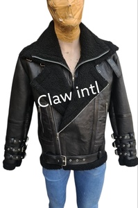 Chaqueta de Cuero con Forro de Piel de Oveja Reversible e Impermeable para Hombre, Talla Grande, con Cierre de Cremallera - Product Image 2