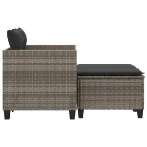 Canapé de jardin 2 places résistant aux UV en rotin PE gris, version 2022, avec matériaux durables - Product Image 5