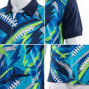 Camiseta Deportiva para Hombre con Diseño Abstracto de Rayas de Fútbol, Logotipo Frontal, Antiarrugas, Tejido Premium, Ropa Casual Deportiva, Color Personalizado, Poliéster - Product Image 4