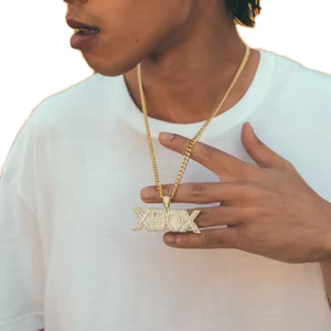 Diamante de moissanita de oro de Ley 925 con pases de Color Iced D, probador de diamantes, estilo Hip Hop, colgante personalizado con letras King para hombres - Product Image 1