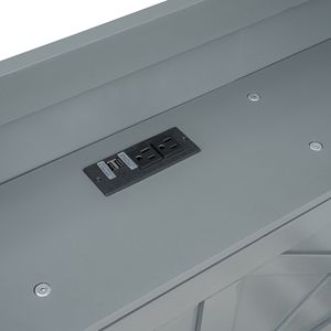 Letto singolo in legno grigio con testiera contenitore e prese, letto estraibile allungabile con tre cassetti, per bambini - Product Image 4