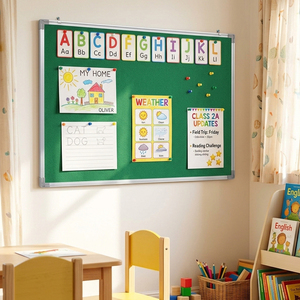 Tableau d'affichage en feutre pour enfants avec cadre en aluminium pour l'apprentissage en classe et les présentations - Product Image 1