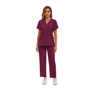 Tenues médicales unisexes 100 % coton avec logo personnalisé, détection d'aiguilles intégrée, conçues pour les médecins et les infirmières des hôpitaux – Vente chaude - Product Image 4