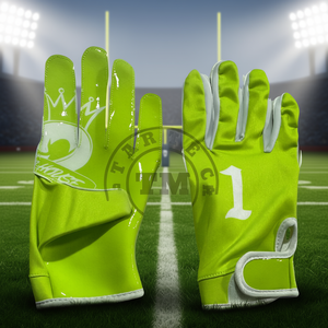 <b>Sticky</b> Grip Custom Logo American Football Receiver Gloves with Rubber Bladder Men <b>Hook</b> & Loop Closure Breathable Outdoor Sports - Product Image 3