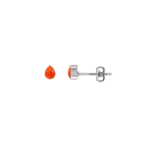 925 <b>Silver</b> Carnelian Classic Stud <b>Earrings</b> with Bezel Setting Butterfly Lock Design for Wedding & Anniversary Gifts - Product Image 2
