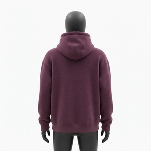 Women's Burgundy Balaclava Pullover Hoodie Fleece Sweatshirt <b>Face</b> Cover Oversized Streetwear - Product Image 4