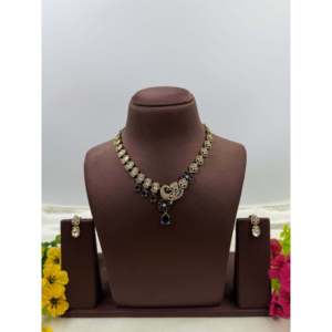 Indian Ethnic <b>Artificial</b> <b>Jewellery</b> Sneha Victorian Premium Pearl Crystal Necklace - Product Image 5