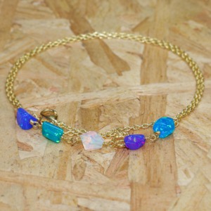 NECKLACE 5 MULTI COLOR STONE <b>CHAIN</b> 5 Multi Color Stone <b>Chain</b> Necklace for Women Stylish 5 Multi Color Stone <b>Chain</b> Jewelry Trendy - Product Image 2