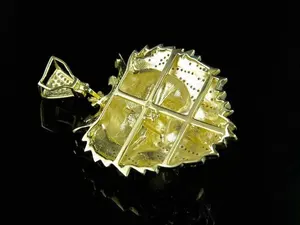 Pendentif Charme Tête de Lion Couronnée en Argent Sterling Plaqué Or 18K avec Moissanite, Bijou Animal Hip Hop de Luxe pour Hommes et Femmes - Product Image 3