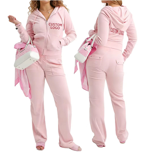 Ensemble de survêtement deux pièces vert pour femme, veste courte et pantalon, léger, respirant, motif sportif, tenue décontractée pour le jogging - Product Image 1