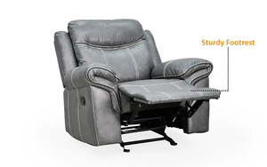 Fauteuil inclinable Royaloak Sepang moderne en similicuir malaisien en forme de L, une place, avec fonction bascule et rembourrage en mousse, idéal pour villa - Product Image 4