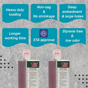 Anclaje Epóxico Puro de Dos Componentes de 400 ml con Aprobación ETA para Aplicaciones en Hormigón Estructural - Product Image 3