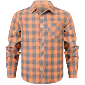 Chemises en flanelle 100% coton personnalisées pour hommes, chemises en flanelle à carreaux, fabricant OEM en gros, chemises en flanelle à marque privée - Product Image 6