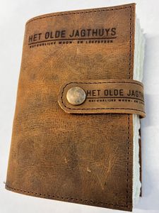 HET OLDE JAGTHUYS Leather Hardcover Handmade Notepad UV Printed Sewing Binding Model 08 Gift Brown Color - Product Image 4