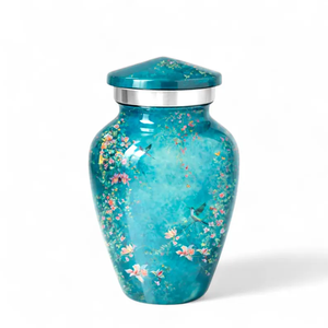 Custom Aluminum Cremation Urn Decorative Ash Vessel Floral Bird Pattern Adult <b>Memorial</b> <b>Keepsake</b> - Product Image 4