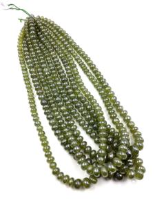 Perles lisses en saphir vert naturel, pour la création de bijoux fins, collier en pierres précieuses - Product Image 2