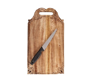 Tabla de Cortar de Madera de Acacia Premium con Diseño de Hoja Grabado con Láser, Duradera, Segura para Alimentos, Elegante y Rústica - Product Image 4