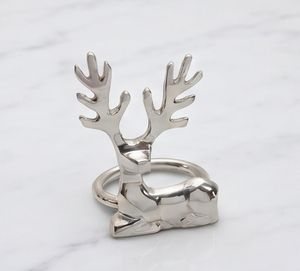 <b>Silver</b> Metal Reindeer <b>Napkin</b> Rings Christmas Table Decoration Place Setting Holder For Party Use - Product Image 3