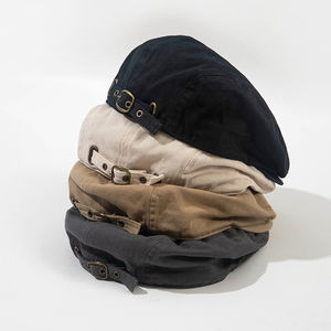 หมวกเบเร่ต์ทำจากวัสดุที่ยั่งยืน  หมวกเบเร่ต์แบบสั่งทำโลโก้ได้ หมวกเบเร่ต์ผ้าฝ้ายเรียบ  พร้อมโลโก้ที่ออกแบบเองได้ - Product Image 5