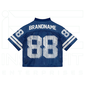 เสื้อยืดโอเวอร์ไซส์ผู้ชาย พิมพ์ลายกราฟิก เสื้อเจอร์ซีย์ตาข่ายสำหรับกีฬาฟุตบอล ผลิตตามสั่ง ขายส่ง OEM ผ้าโพลีเอสเตอร์ 100% แบบครอป - Product Image 2