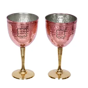 Amazon Top Seller Hammered Steamed Copper Weinglas Custom Logo Designed Promotional 300 ml für das Trinken von Wein Geschenk party