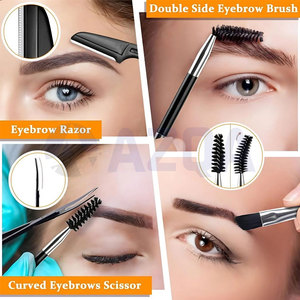 Set de Cuidado de Cejas de Acero Inoxidable con Recubrimiento Negro Premium, con Pinzas de Precisión, Tijeras, Depiladora y Cepillo - Product Image 6