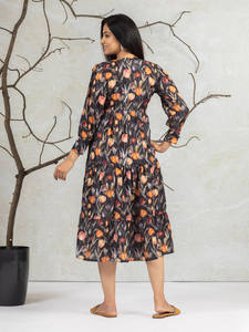 New Arrivals Elegance High Slit Formal Party Evening Dresses Dinner Dresses Women <b>Three</b> Quarter Sleeves Midi Length For Women - Product Image 3