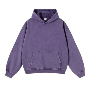 Sweat-shirt à capuche en molleton doux en coton délavé pour homme, style streetwear hiver, avec couleur, taille et logo personnalisables, OEM - Product Image 6