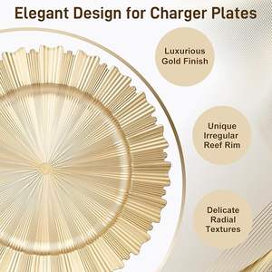 Plato de Presentación Redondo de Lujo, Base Elegante para Cena, para Recepción de Bodas, Banquete, Decoración de Mesa de Hotel - Product Image 4