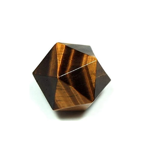 Cubo de whisky tallado en piedra de ojo de tigre de alta calidad, piedra natural de icosaedro, cristal curativo de reiki, piedra preciosa. - Product Image 3