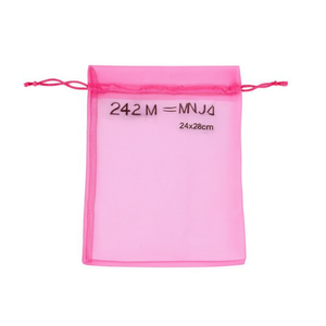 Borsa in rete con coulisse MNJ 24X28 cm, confezione regalo rosa, set da 12 pezzi - Product Image 2