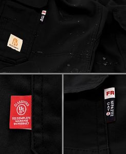 Men's <b>Black</b> Cotton <b>Work</b> <b>Pants</b> With Multiple Pockets Abrasion Resistant Elastic Waist Cargo Trousers - Product Image 2