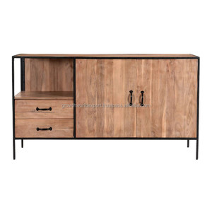 Muebles de Salón 2026, Último Diseño, Estilo Industrial, Madera de Mango Hecha a Mano, Ecológica, Mueble de TV Deslizante Multifuncional - Product Image 4