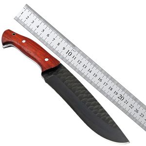 Handmade Forged Hunting Skinning Camping Knife <b>Hammered</b> Black Stainless Steel Blade Wooden Handle OEM High Quality Industrial - Product Image 6